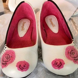 Blk/ white Pink Rose Sequin shoes